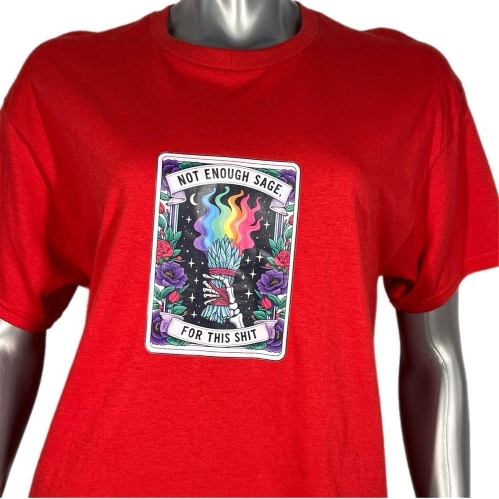 TBM | ‘Not Enough Sage For This Sh&!’ Red & Rainbow Graphic Short Sleeve T - Picture 3 of 10